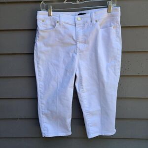 Talbots White Flawless Petal Pusher Jeans no Cuffs size 8P